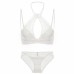 Small Chest Gathering, Large Chest Minimizing, Sexy Backless Women's Thin Lace Halter Bra Set