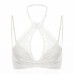 Small Chest Gathering, Large Chest Minimizing, Sexy Backless Women's Thin Lace Halter Bra Set