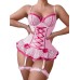 Sexy Transparent Lace Bowknot with Thigh-High Stockings Bodysuit Set  Style Pure Desire Girl 