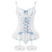 Sexy Transparent Lace Bowknot with Thigh-High Stockings Bodysuit Set  Style Pure Desire Girl 