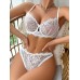 Sexy Lace Purple Bra Set Transparent Ultra-thin Push-up Underwear