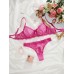Sexy Lace Purple Bra Set Transparent Ultra-thin Push-up Underwear