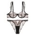 Style Lingerie Sexy Ultra-thin Pure Desire Embroidered Lace Bra Set for Large Breasts and Plus Size