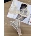 Sexy Lace Underwear Ultra-thin Transparent Heavy Embroidery Tulle Anti-Drop Bra Set