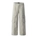 High Street Wide-Leg Work Pants Men's Vibe Trendy Pleated Multi-Pocket Design Solid Color Loose Straight Leg Long Pants