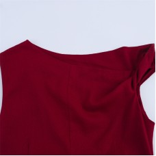Fashionable and Sexy Style Women's Pleated Midi Dress