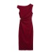 Fashionable and Sexy Style Women's Pleated Midi Dress