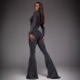 Trendy long sleeved slim fit and slimming flared pants set Trendy long sleeved slim fit and slimming flared pants set