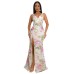 Sexy Strapless V-Neck High Slit Sequin Dress