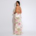 Sexy Strapless V-Neck High Slit Sequin Dress