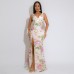 Sexy Strapless V-Neck High Slit Sequin Dress