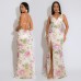 Sexy Strapless V-Neck High Slit Sequin Dress