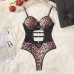 Sexy Women's Strap Leopard Print Transparent Temptation Bodysuit