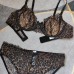 Plus Size Lingerie Sexy Lace Embroidery Ultra-thin Large Bust Minimizer Leopard Print Bra Set