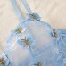 Sexy Bow Hollow-out Blue Ultra-thin Lace Bra Set Pure Desire Lingerie Set Sexy Bow Hollow-out Blue Ultra-thin Lace Bra Set Pure Desire Lingerie Set