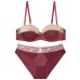 Half-Cup Underwear French Thin Comfortable Gathering Sexy Lace Bra Women Seamless Smooth Bra Set
