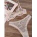 Sexy Lingerie Lace Underwear Ultra-thin Transparent Heart-shaped Print Women's Underwear Set Large Chest Minimizer Bra