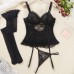 Purple Lace Garter Belt Sexy Camisole Set Lingerie Bra Set Stocking Garter Belt Temptation