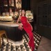 Sleeveless camisole dress slim fit solid color hip hugging evening gown