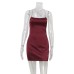Sleeveless camisole backless lace up slim fit hip hugging dress
