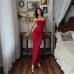 Sexy sleeveless camisole lace slit revealing slim spicy girl dress
