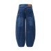 Large Pocket Slouchy Denim Trousers Men's American Street Style Design Loose Wide Leg Pants Embroidered Floor-Length Long Pants