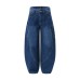 Large Pocket Slouchy Denim Trousers Men's American Street Style Design Loose Wide Leg Pants Embroidered Floor-Length Long Pants