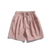 Casual shorts men's and women's solid color straight leg sports five quarter pants
