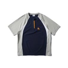 Color blocking splicing quick drying half cardigan cycling short sleeved T-shirt for men