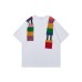 Colorful sweater contrasting splicing round neck loose short sleeved T-shirt