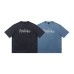 Vintage fun foam letter printed round neck short sleeved T-shirt