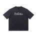 Vintage fun foam letter printed round neck short sleeved T-shirt