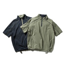 Half zip casual short sleeved men's top
