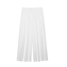 Style Sleeveless Top with Wide-Leg Pants French Waist-Cinching Suit