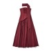 Style Women's Fashionable Sexy One-Shoulder Back-Tie Strapless Long Dress