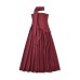 Style Women's Fashionable Sexy One-Shoulder Back-Tie Strapless Long Dress