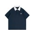 Label contrasting lapel polo shirt short sleeved men's loose half sleeved shirt