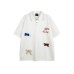 Embroidered bow pendant decoration loose polo shirt for men