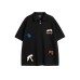 Embroidered bow pendant decoration loose polo shirt for men