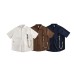 Hanging rope decoration casual short sleeved shirt men's coat
