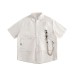 Hanging rope decoration casual short sleeved shirt men's coat