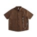 Hanging rope decoration casual short sleeved shirt men's coat