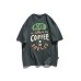 Letter Fun Coffee Cup Printed Short sleeved T-shirt for Men