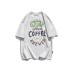Letter Fun Coffee Cup Printed Short sleeved T-shirt for Men