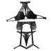 Lace hollow steel ring gathered neck hanging underwear three piece set