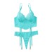 Sexy lace lingerie women gather together ultra-thin new suspender lace bra set