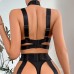 New lingerie six piece chain seductive and sexy restraint women's black erotic suit