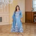 Muslim Rhinestone Printed Long Robe Women's Elegant Middle Eastern Dress Dubai Turkish Abaya Long Dress