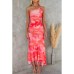 Spring and Summer New Off-the-Shoulder Printed Elastic Lined Dress INS Casual Dress for Women