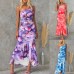 Spring and Summer New Off-the-Shoulder Printed Elastic Lined Dress INS Casual Dress for Women